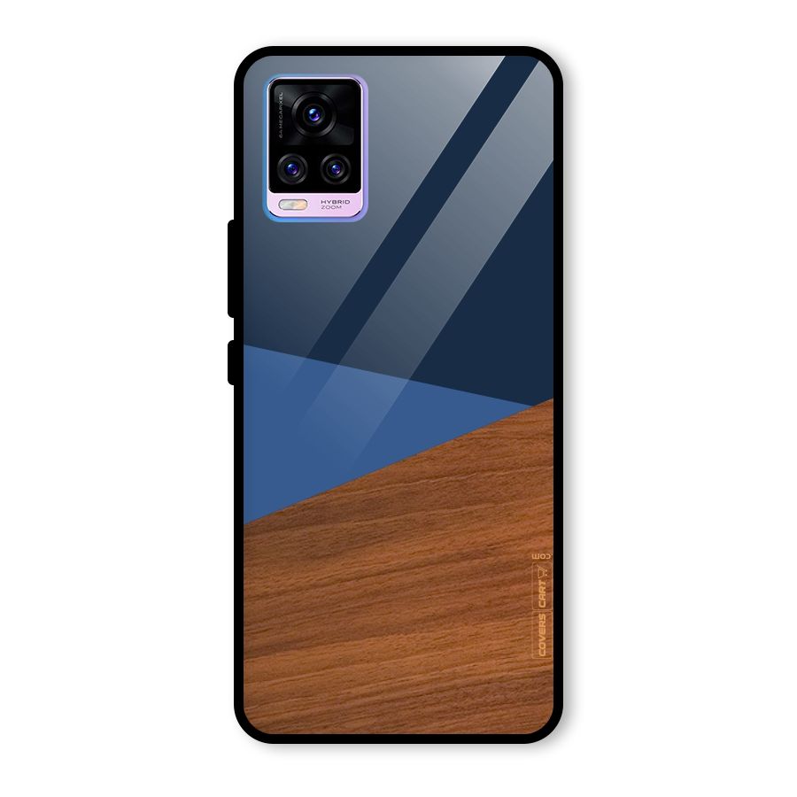 Crossed Lines Pattern Glass Back Case for Vivo V20 Pro