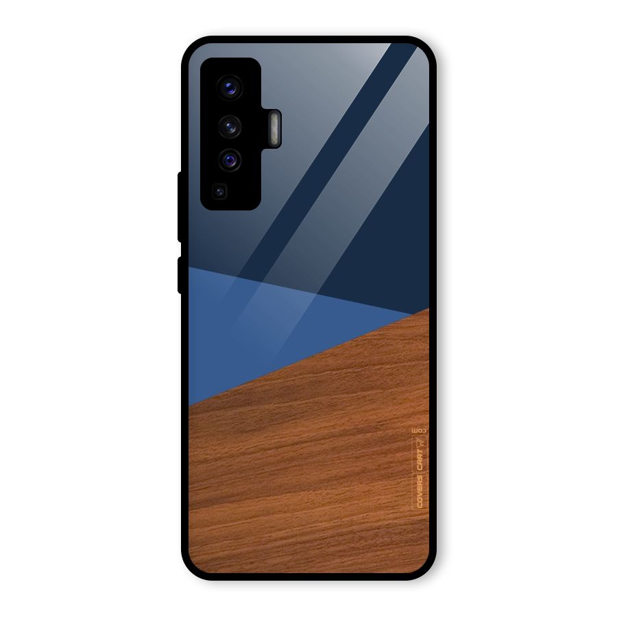 Crossed Lines Pattern Glass Back Case for Vivo X50