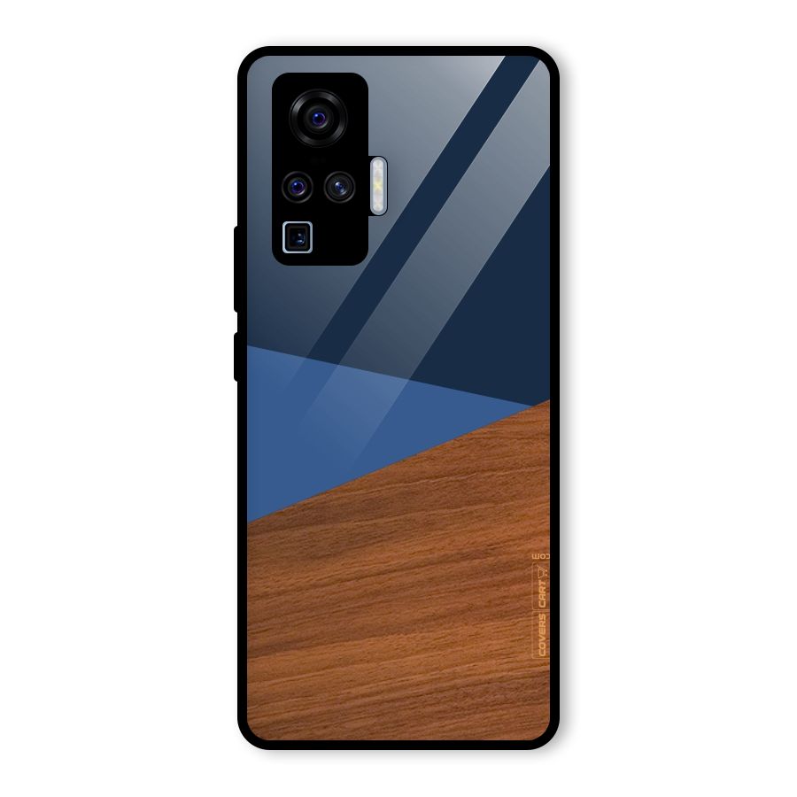 Crossed Lines Pattern Glass Back Case for Vivo X50 Pro
