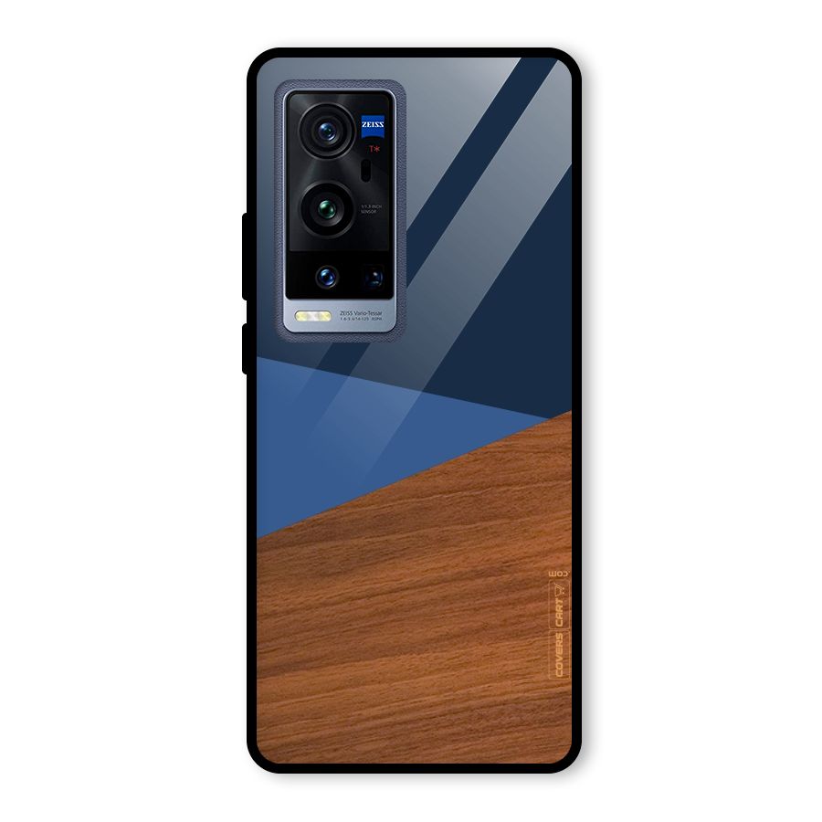 Crossed Lines Pattern Glass Back Case for Vivo X60 Pro Plus
