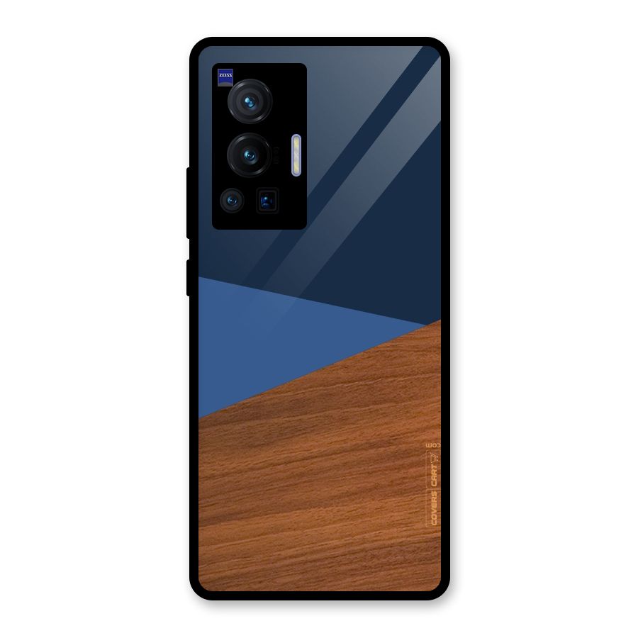 Crossed Lines Pattern Glass Back Case for Vivo X70 Pro