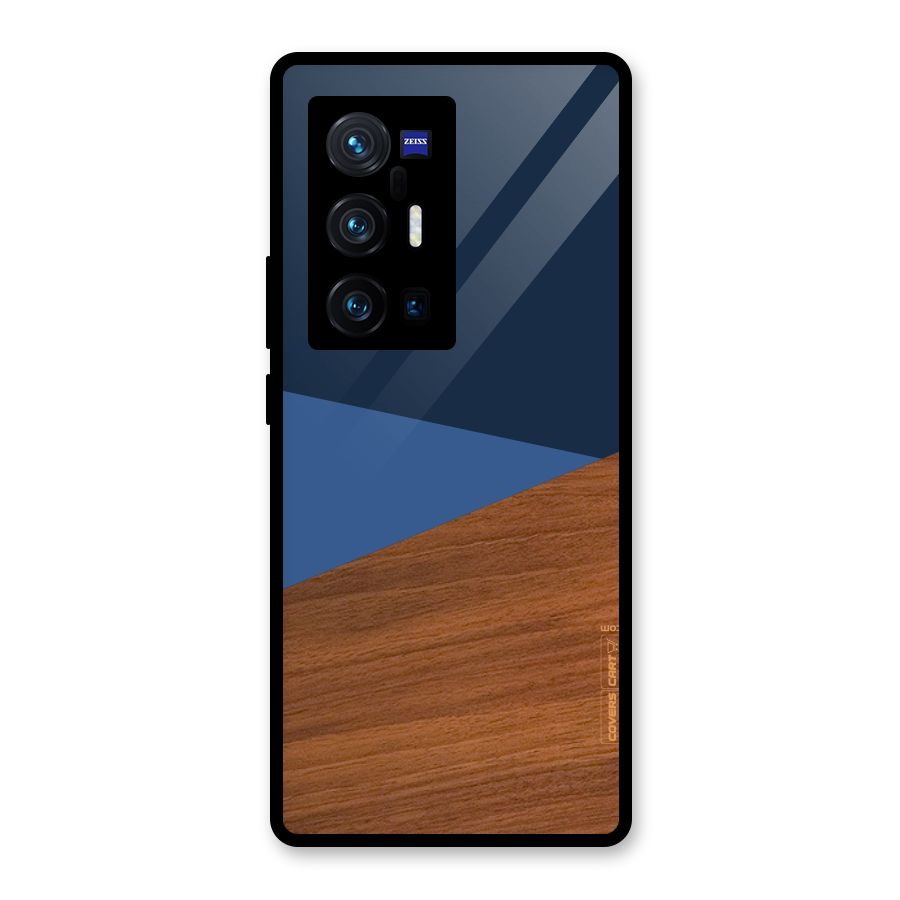 Crossed Lines Pattern Glass Back Case for Vivo X70 Pro Plus