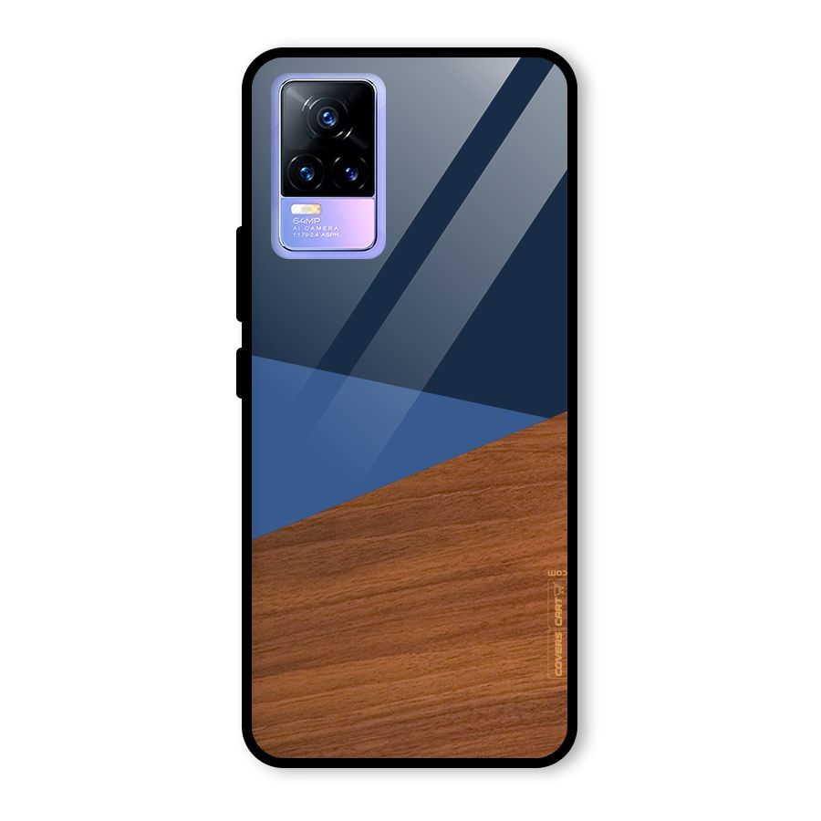 Crossed Lines Pattern Glass Back Case for Vivo Y73