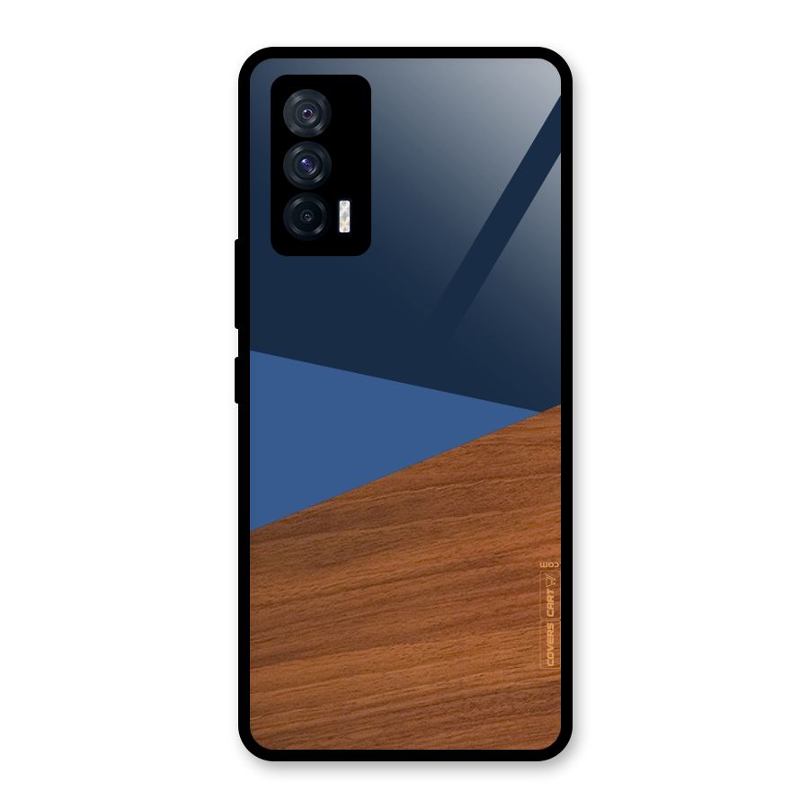 Crossed Lines Pattern Glass Back Case for Vivo iQOO 7 5G