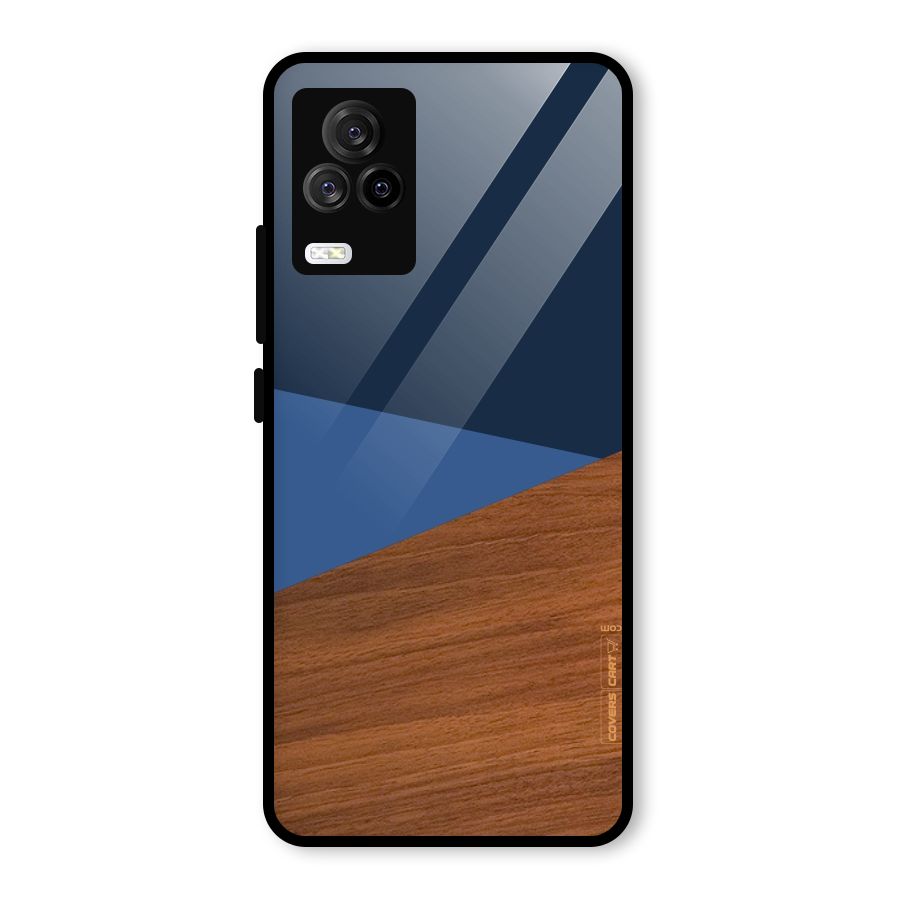 Crossed Lines Pattern Glass Back Case for Vivo iQOO 7 Legend 5G