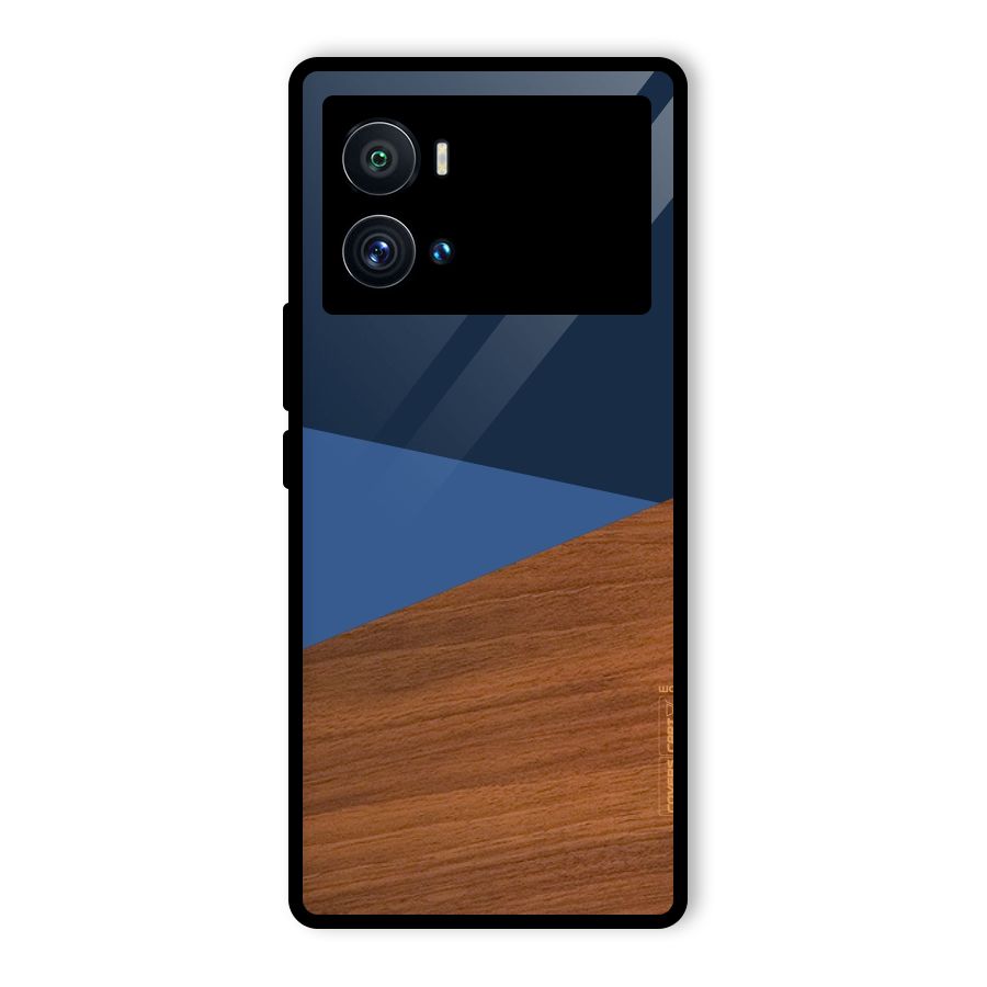 Crossed Lines Pattern Glass Back Case for Vivo iQOO 9 Pro