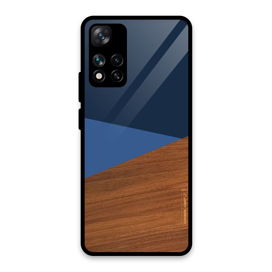 Crossed Lines Pattern Glass Back Case for Xiaomi 11i HyperCharge 5G