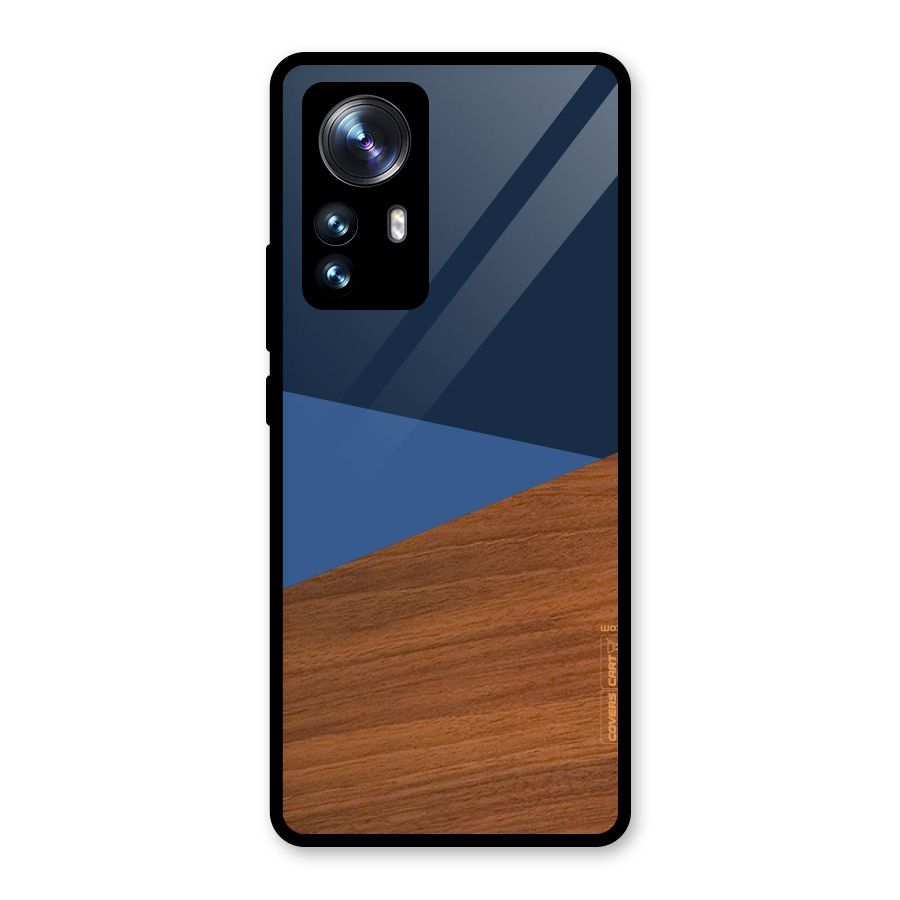 Crossed Lines Pattern Glass Back Case for Xiaomi 12 Pro