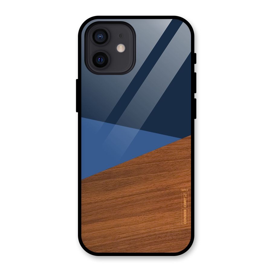 Crossed Lines Pattern Glass Back Case for iPhone 12