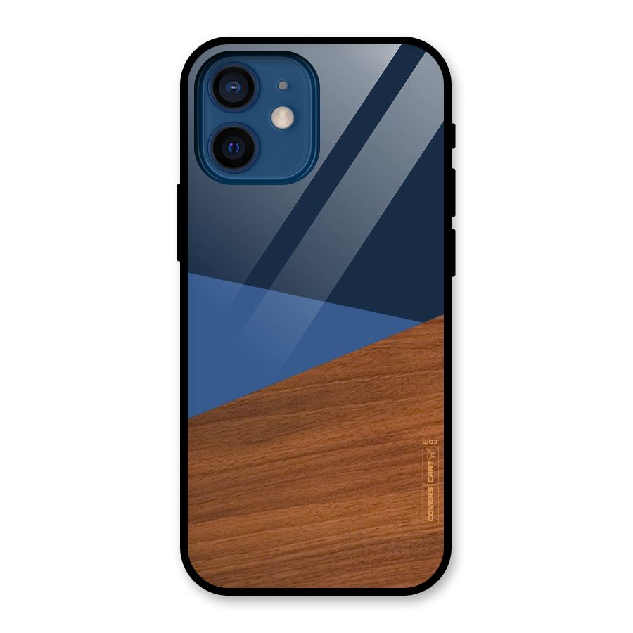 Crossed Lines Pattern Glass Back Case for iPhone 12 Mini