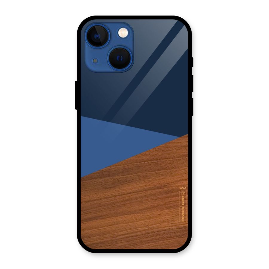 Crossed Lines Pattern Glass Back Case for iPhone 13 Mini