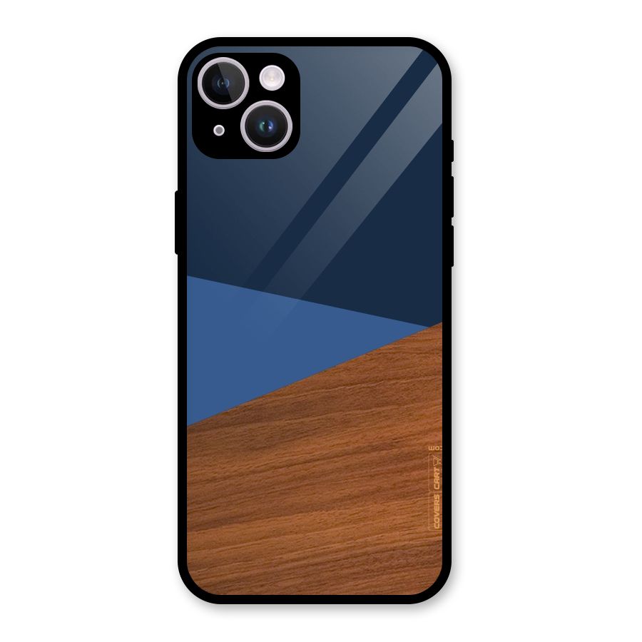 Crossed Lines Pattern Glass Back Case for iPhone 14 Plus