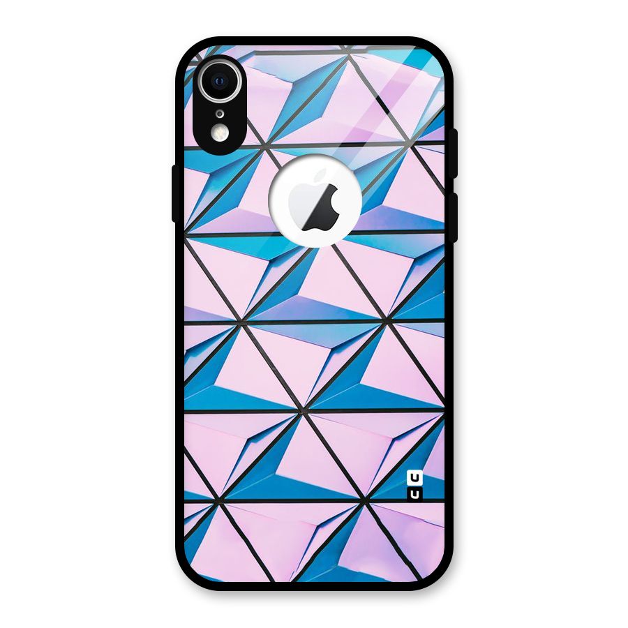 Crystal Abstract Glass Back Case for iPhone XR Logo Cut