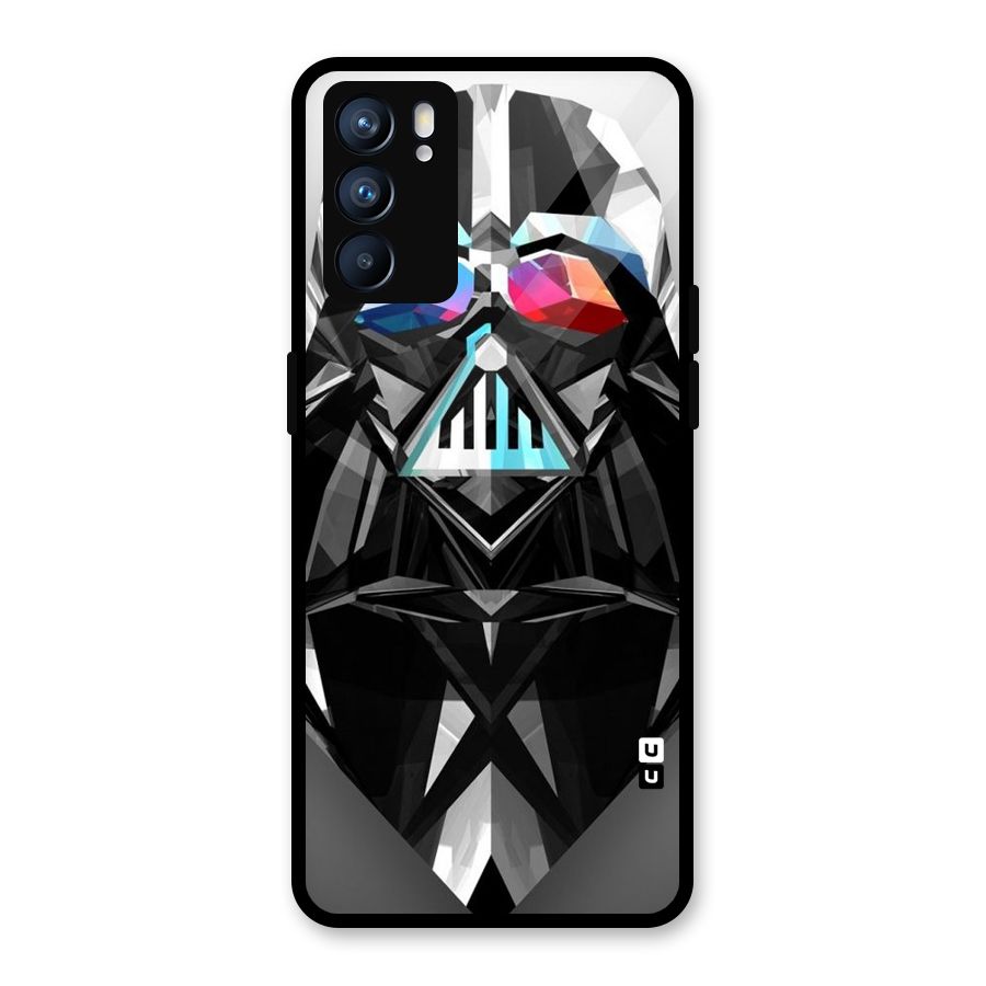 Crystal Robot Glass Back Case for Oppo Reno6 5G