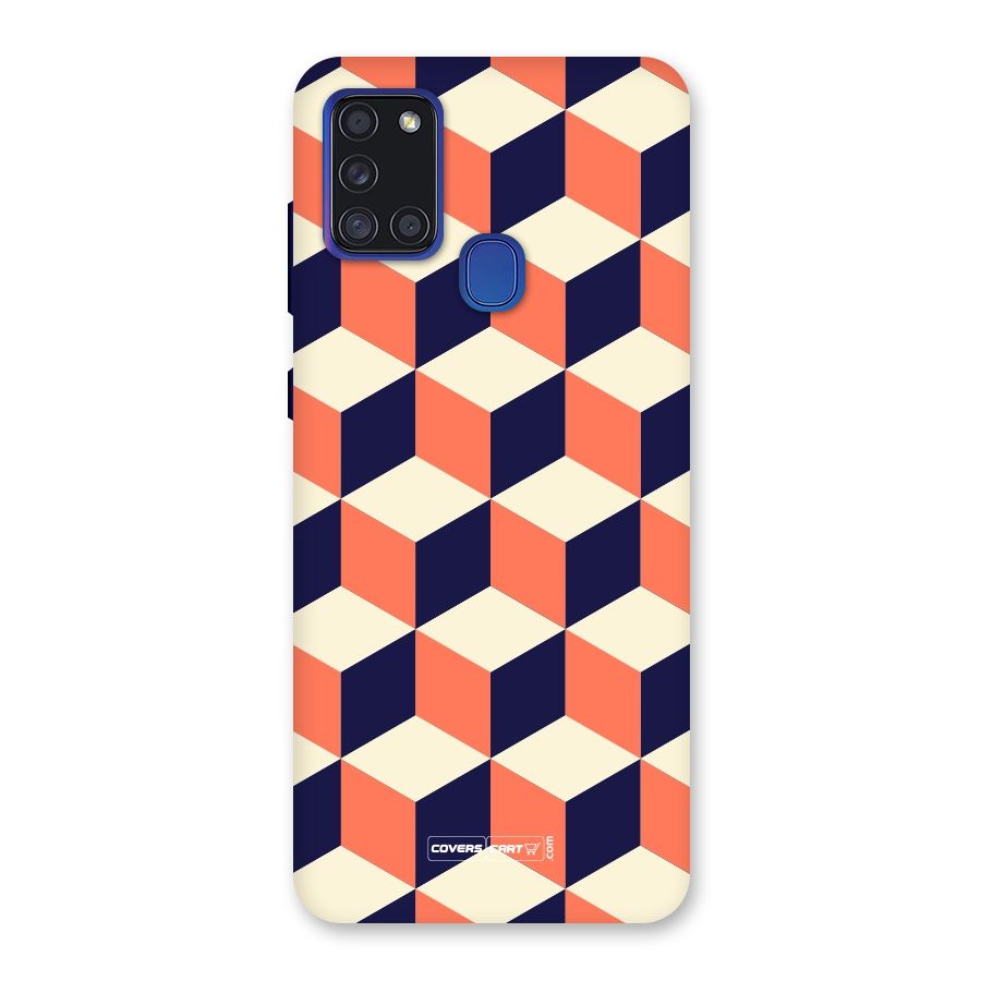 Cube Pattern Back Case for Galaxy A21s