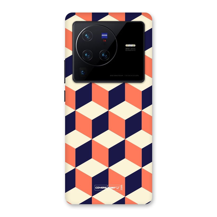 Cube Pattern Back Case for Vivo X80 Pro