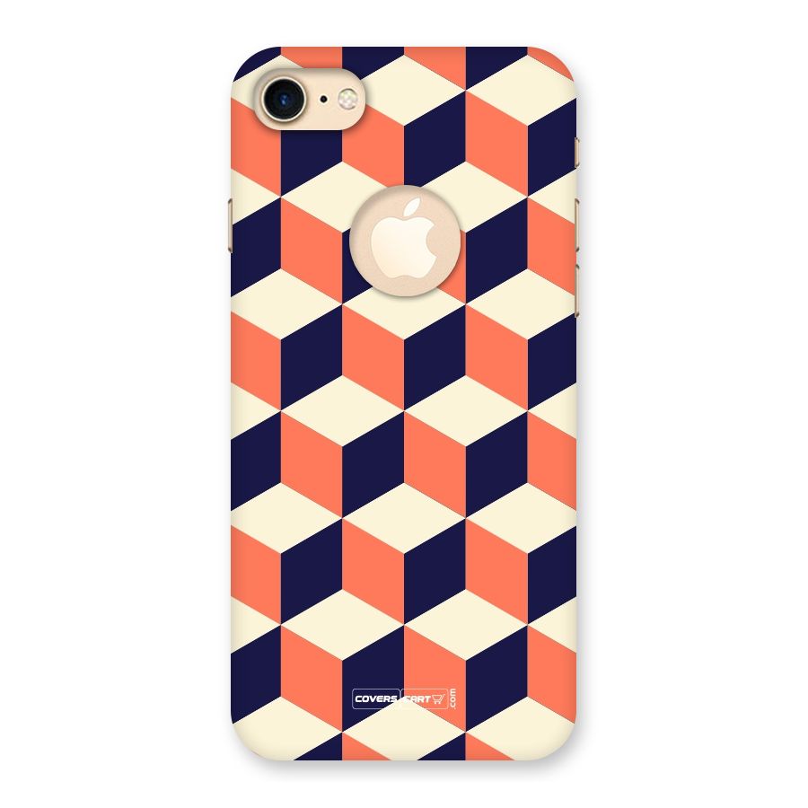 Cube Pattern Back Case for iPhone 7 Logo Cut