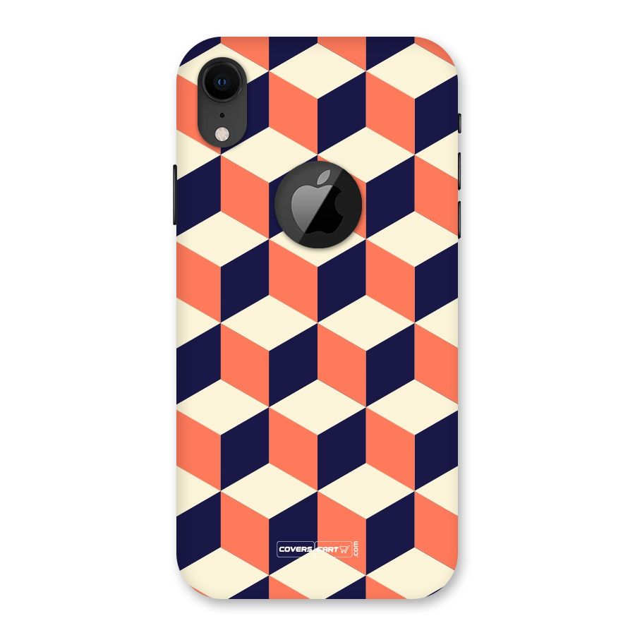 Cube Pattern Back Case for iPhone XR Logo Cut