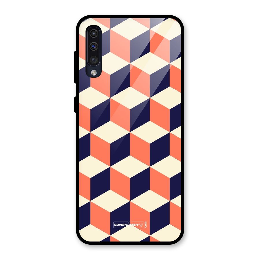 Cube Pattern Glass Back Case for Galaxy A30s