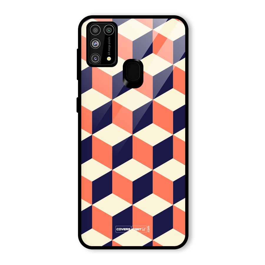 Cube Pattern Glass Back Case for Galaxy F41