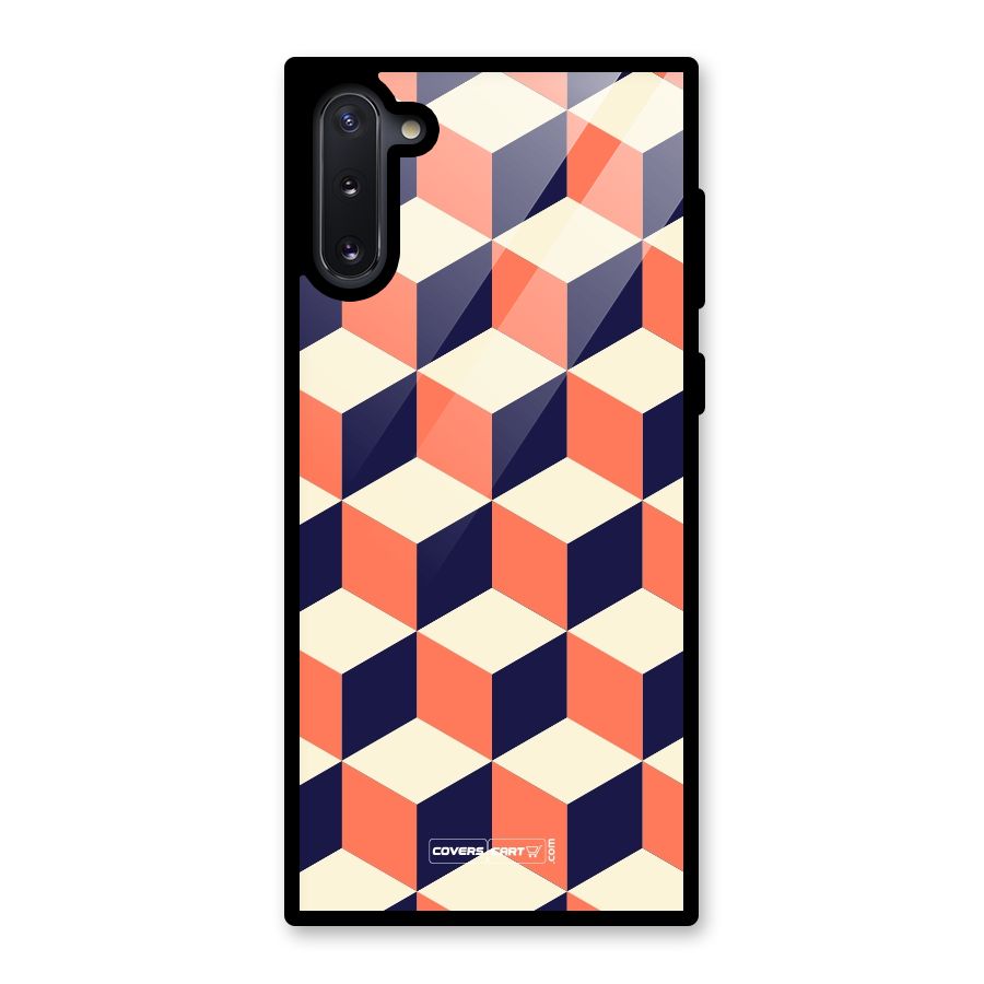 Cube Pattern Glass Back Case for Galaxy Note 10