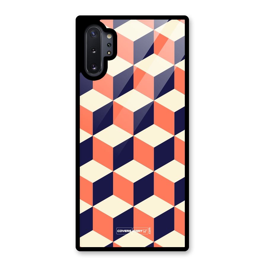 Cube Pattern Glass Back Case for Galaxy Note 10 Plus