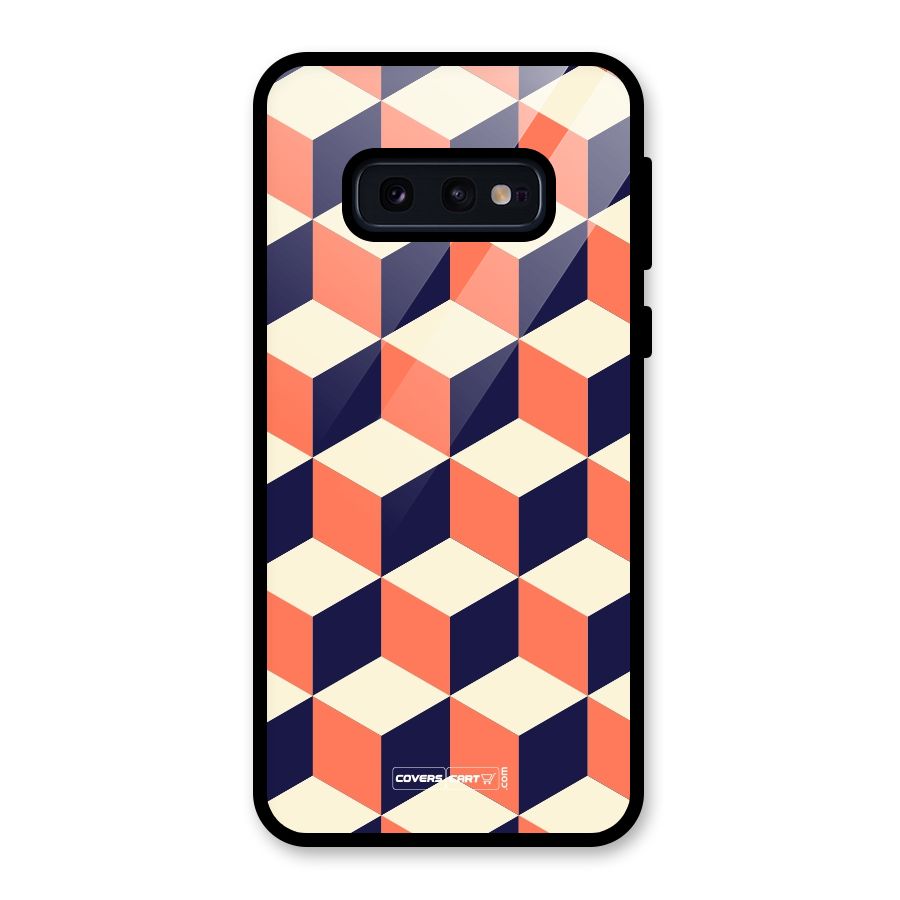 Cube Pattern Glass Back Case for Galaxy S10e