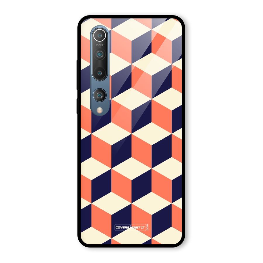 Cube Pattern Glass Back Case for Mi 10