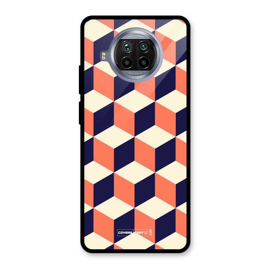 Cube Pattern Glass Back Case for Mi 10i