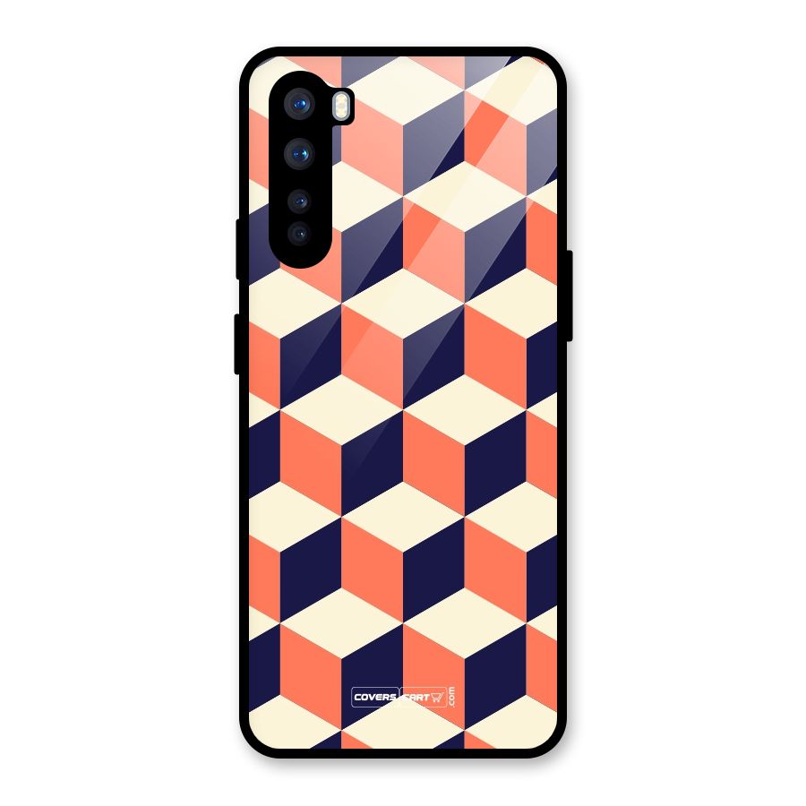 Cube Pattern Glass Back Case for OnePlus Nord