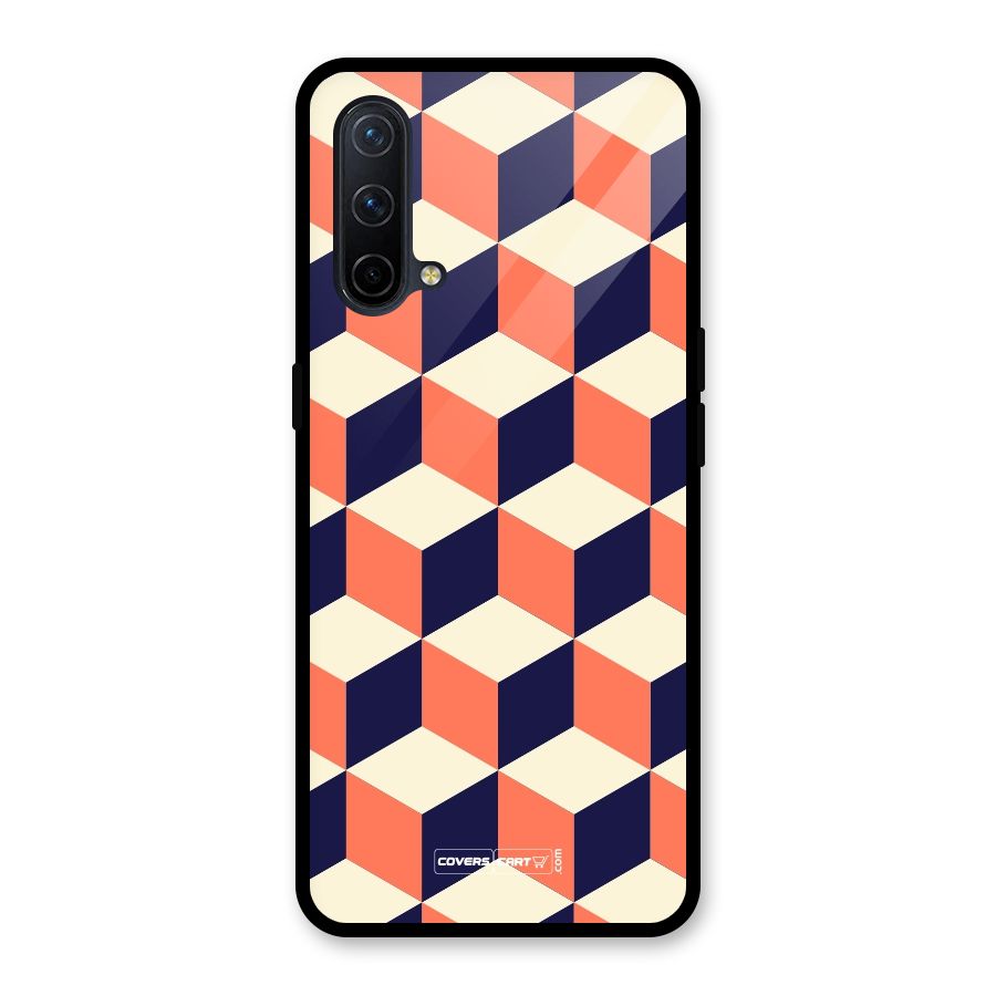 Cube Pattern Glass Back Case for OnePlus Nord CE 5G