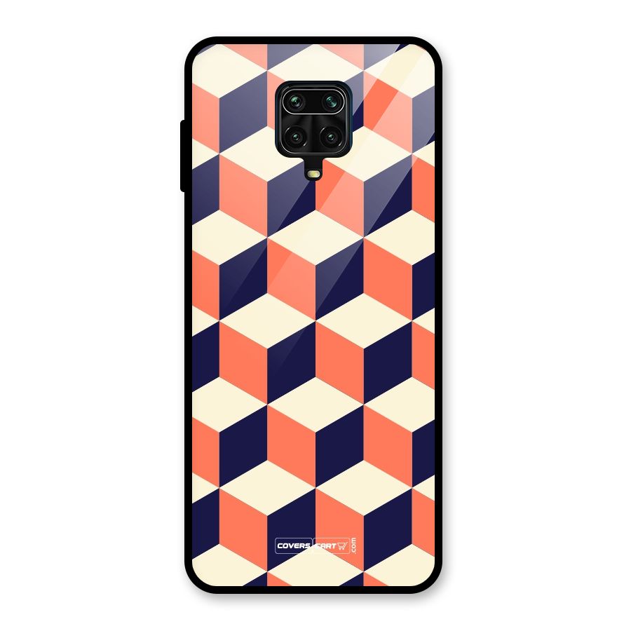 Cube Pattern Glass Back Case for Poco M2 Pro