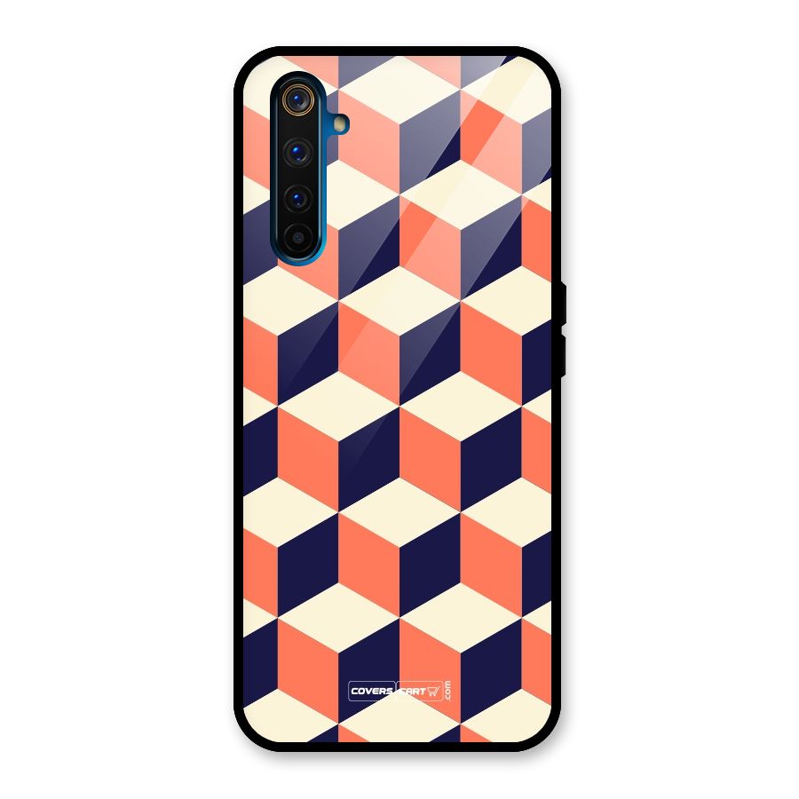 Cube Pattern Glass Back Case for Realme 6 Pro