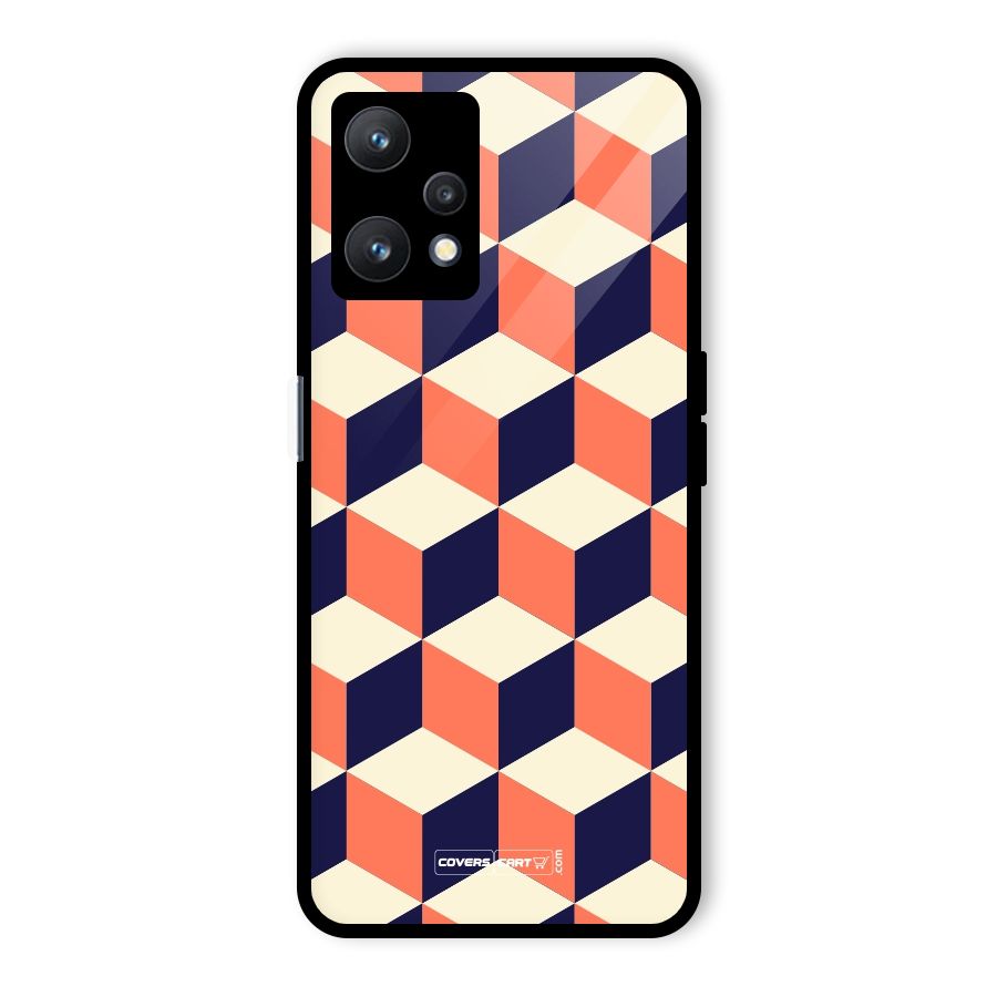 Cube Pattern Glass Back Case for Realme 9 Pro 5G