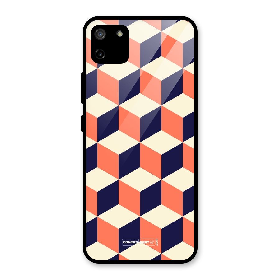 Cube Pattern Glass Back Case for Realme C11