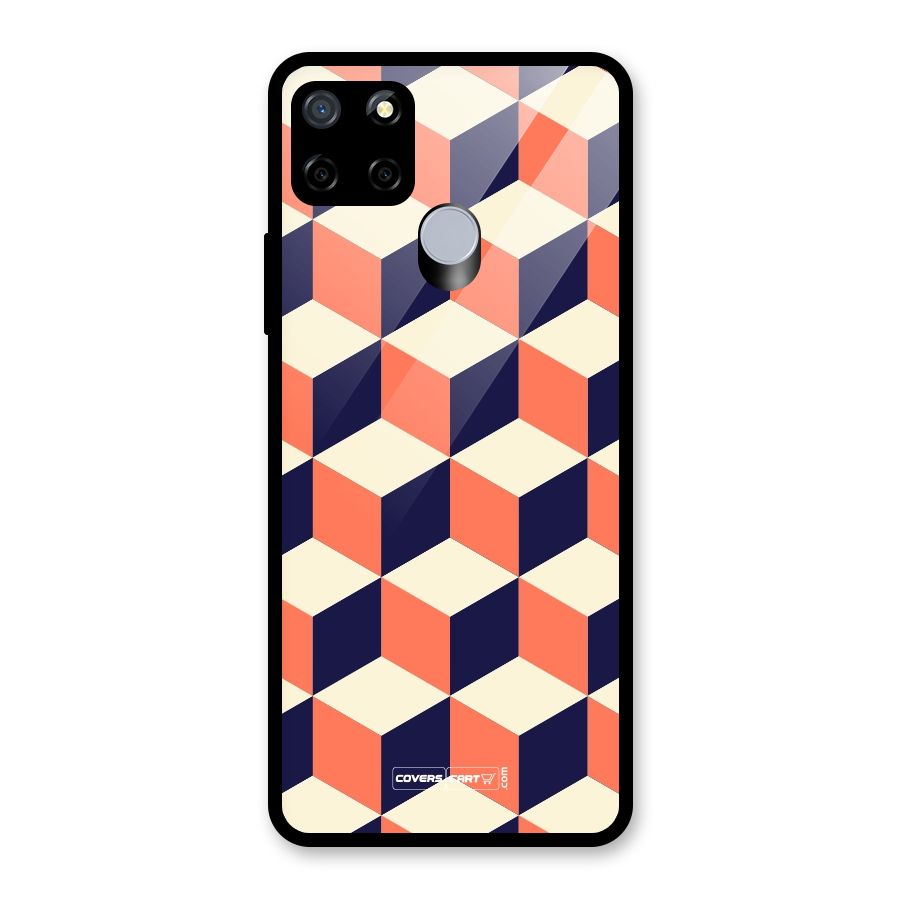 Cube Pattern Glass Back Case for Realme C12
