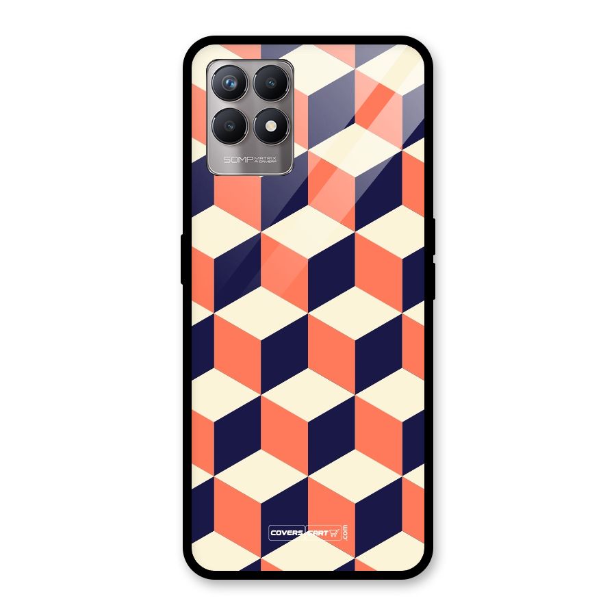 Cube Pattern Glass Back Case for Realme Narzo 50