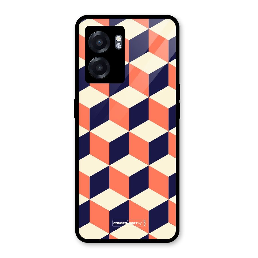 Cube Pattern Glass Back Case for Realme Narzo 50 5G