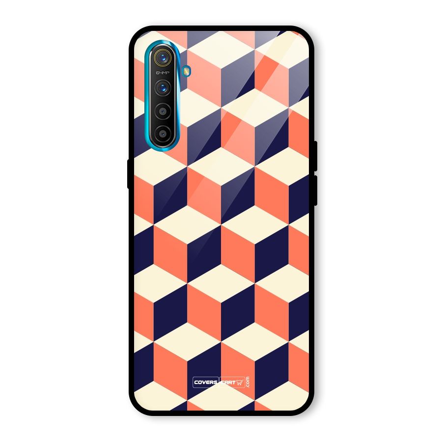 Cube Pattern Glass Back Case for Realme X2