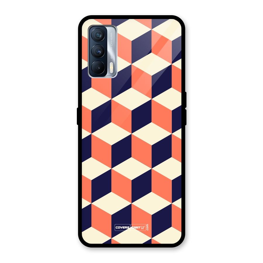 Cube Pattern Glass Back Case for Realme X7