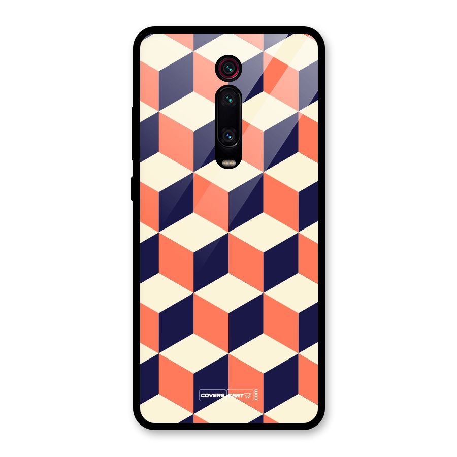 Cube Pattern Glass Back Case for Redmi K20