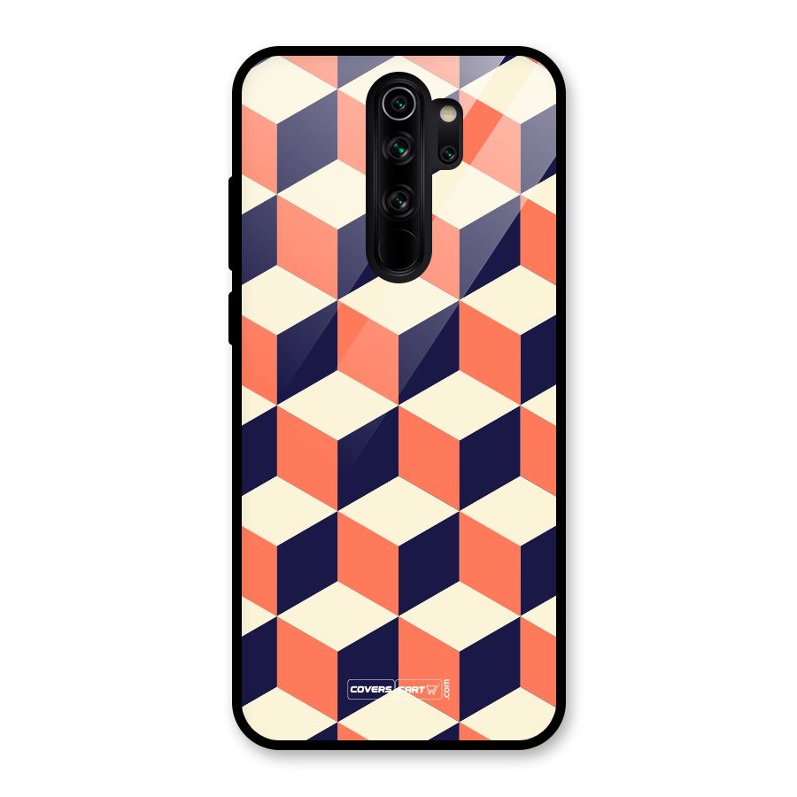 Cube Pattern Glass Back Case for Redmi Note 8 Pro