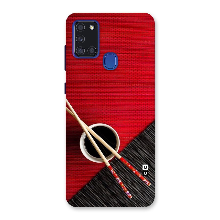 Cup Chopsticks Back Case for Galaxy A21s
