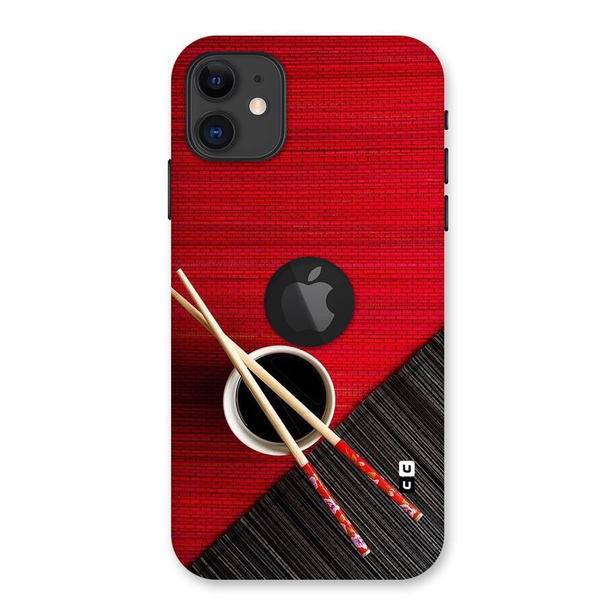 Cup Chopsticks Back Case for iPhone 11 Logo Cut