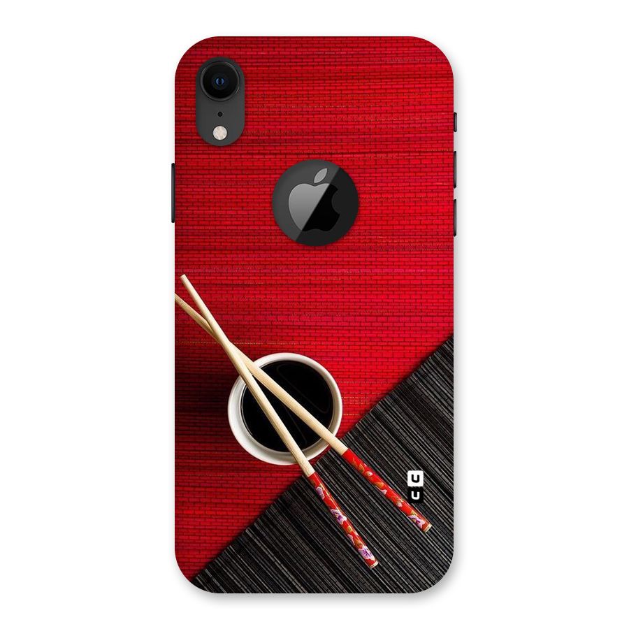 Cup Chopsticks Back Case for iPhone XR Logo Cut