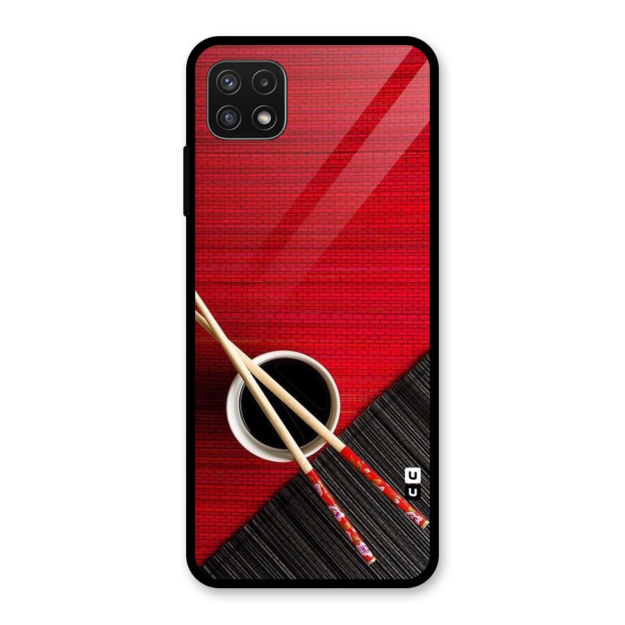 Cup Chopsticks Glass Back Case for Galaxy A22 5G