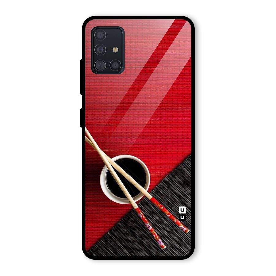 Cup Chopsticks Glass Back Case for Galaxy A51