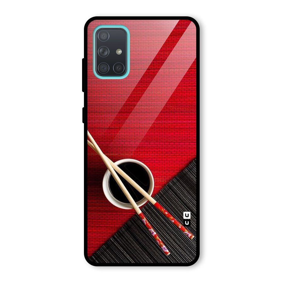 Cup Chopsticks Glass Back Case for Galaxy A71