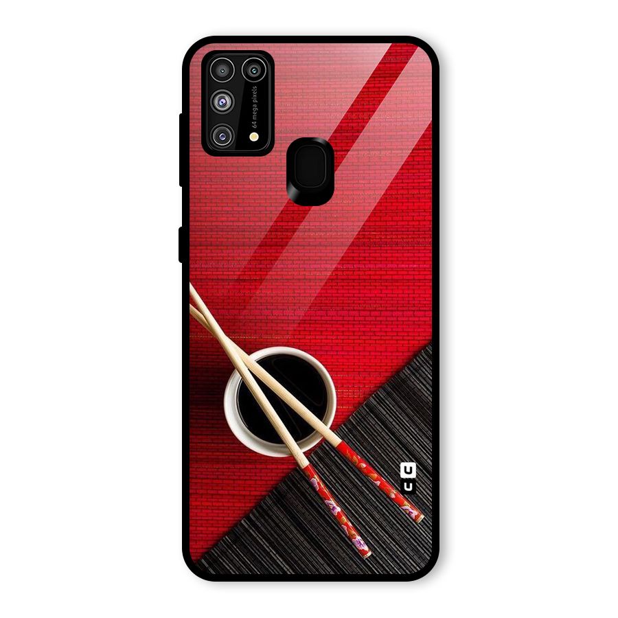 Cup Chopsticks Glass Back Case for Galaxy F41