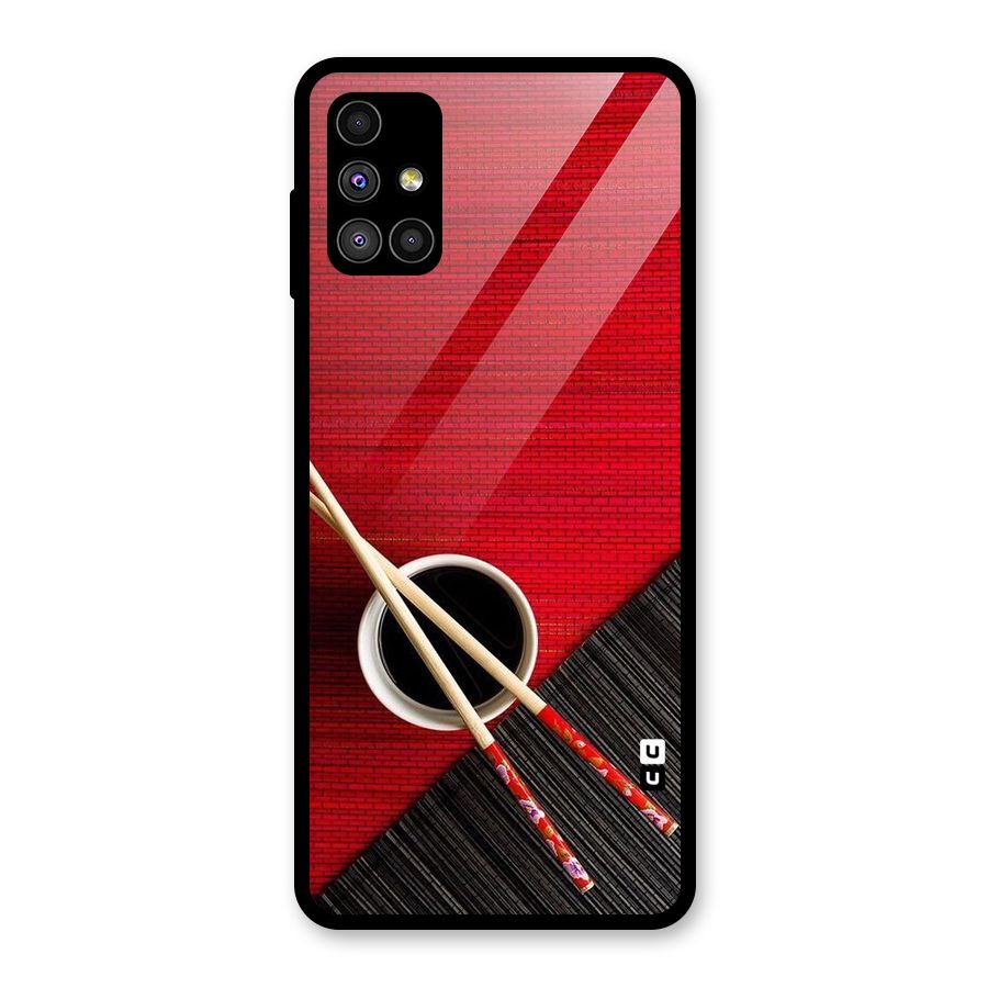 Cup Chopsticks Glass Back Case for Galaxy M51